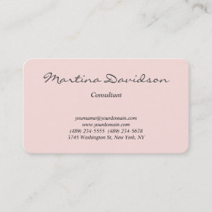 Classical Misty Rose Creative Handwriting Unique Business Card