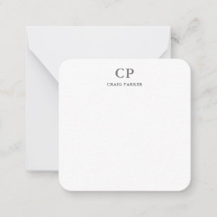 Classical Monogram Professional Plain Note Card