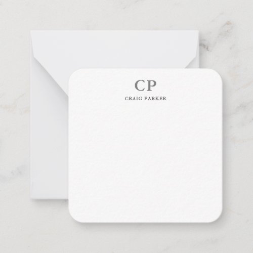 Classical Monogram Professional Plain Note Card