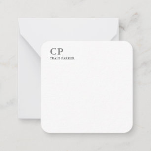 Classical Monogram Professional Plain  Note Card
