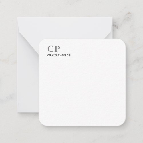 Classical Monogram Professional Plain  Note Card