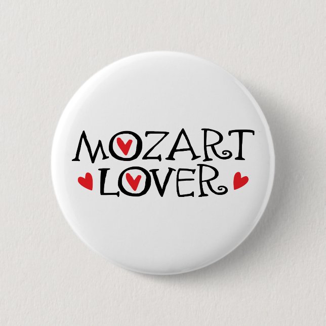 Classical Mozart Lover Gift Pinback Button (Front)