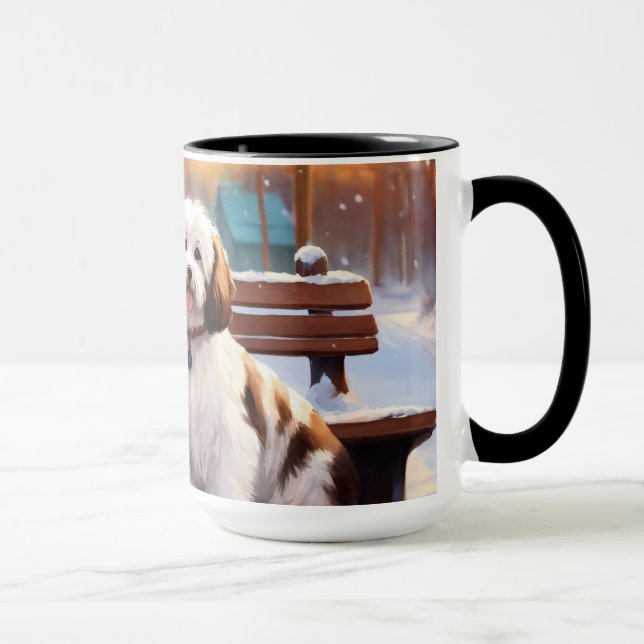 Classical mug of a cute girl with DOG (Right)