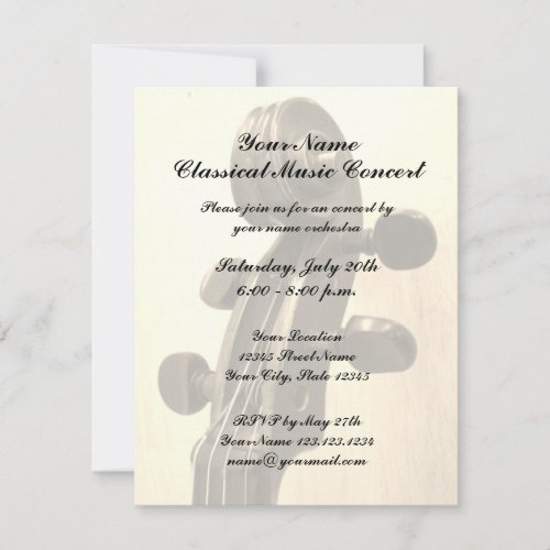 Classical music concert party invitation template