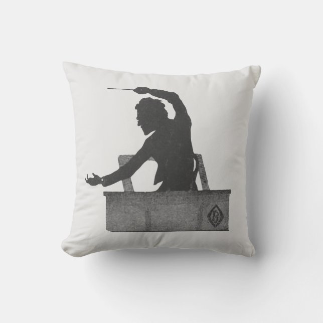Classical Music conductor - vintage Mahler Throw Pillow (Front)