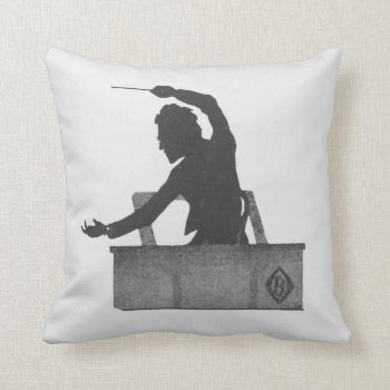 Classical Music Conductor - Vintage Mahler Throw Pillow by LiteraryLasts at Zazzle