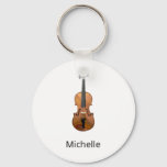 Classical Music Cute Violin Personalized Keychain at Zazzle