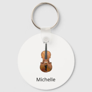 Classical Music Cute Violin Personalized Keychain