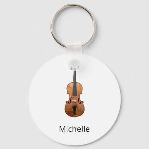 Classical Music Cute Violin Personalized Keychain
