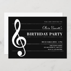 Classical music notes birthday invitation