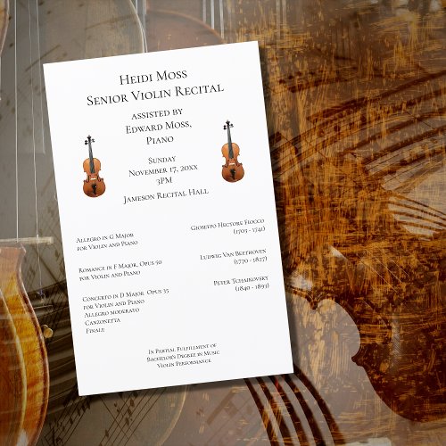 Classical Music Recital Concert Violin Program