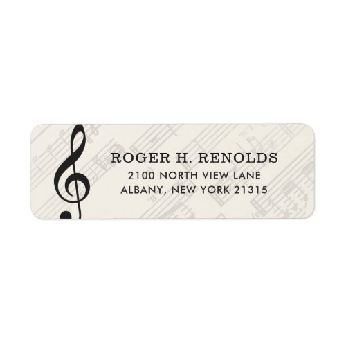 Classical Music Sheet  Return Address Label