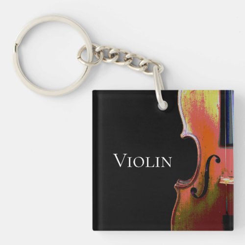 Classical Music Violin Cute Black  Keychain