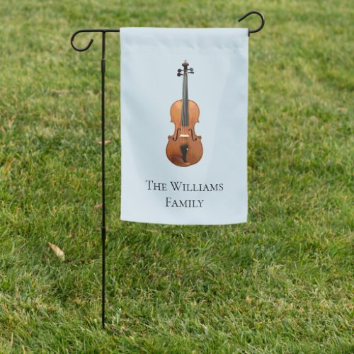 Classical Music Violin Personalized Blue Garden Flag