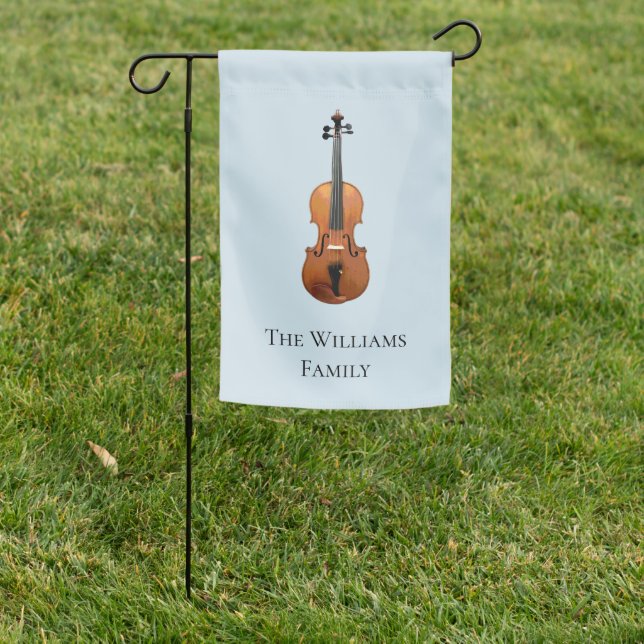Classical Music Violin Personalized Blue Garden Flag (In SItu)