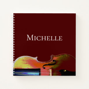 Classical Music Violin Red Notebook