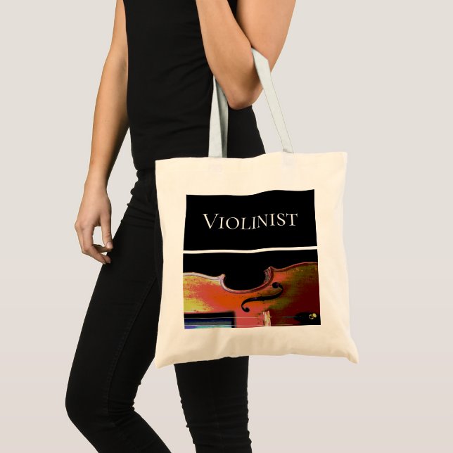 Classical Music Violinist Orchestra Violin Tote Bag (Front (Product))