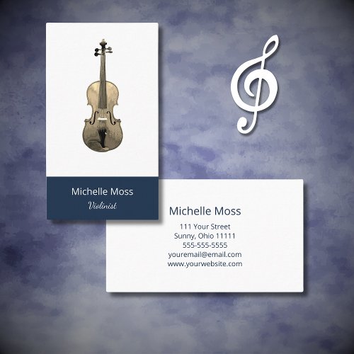 Classical Music Violinist Violin Performer Elegant Business Card