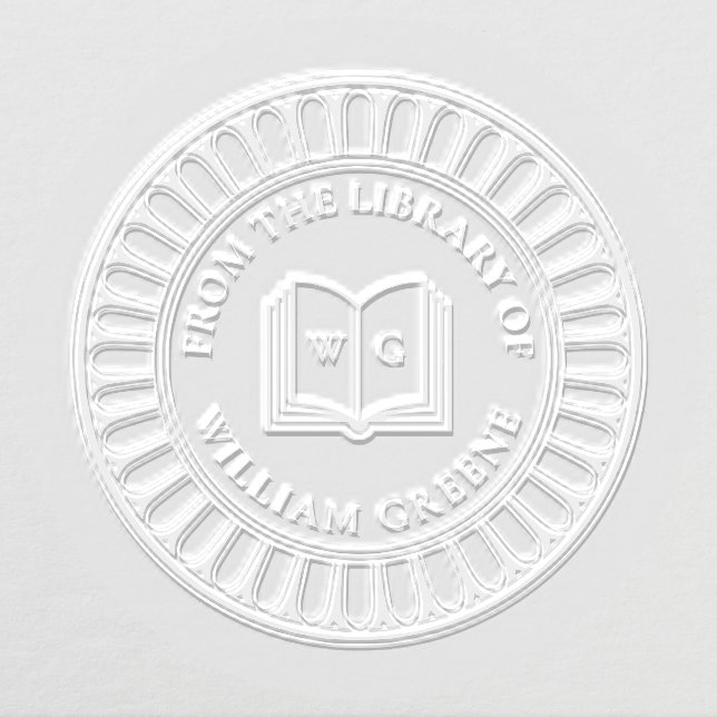 Classical Open Book Monogram Ex Libris Embosser (Design)