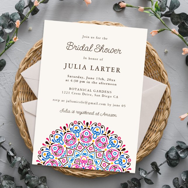Classical Ornate Art Deco Mandala Bridal Shower Invitation (Creator Uploaded)