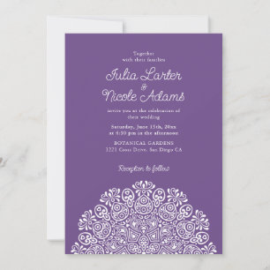 Classical Ornate Art Deco Style Mandala Wedding Invitation