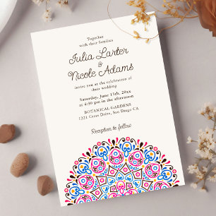 Classical Ornate Art Deco Style Mandala Wedding Invitation