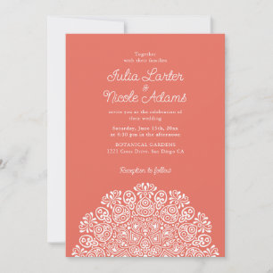 Classical Ornate Art Deco Style Mandala Wedding Invitation