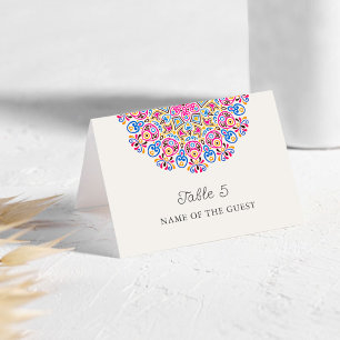 Classical Ornate Style Mandala Wedding Place Card