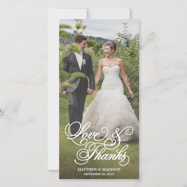 Classical Overlay | Wedding Thank You Photo Card (Front)