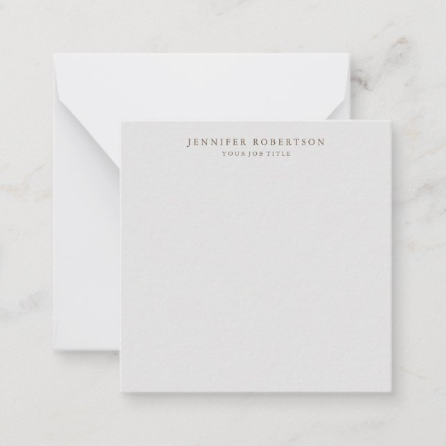 Classical Personalized Customized Minimalist Note Card (Front)