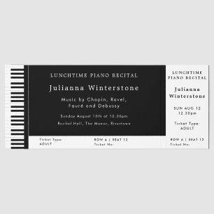 Classical Piano Concert Custom Ticket