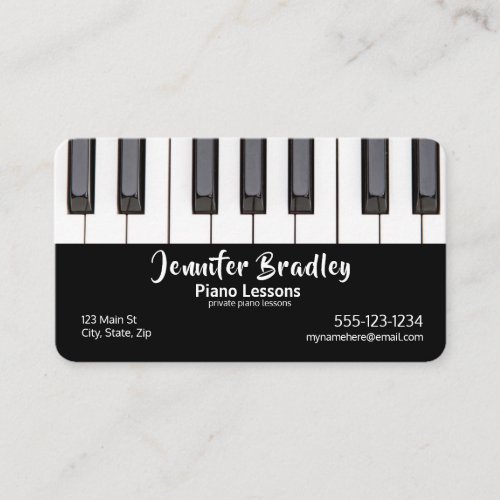 Classical Piano Teacher Business Cards