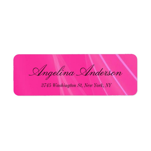 Classical Pink Elegant Handwriting Script Feminine Label (Front)
