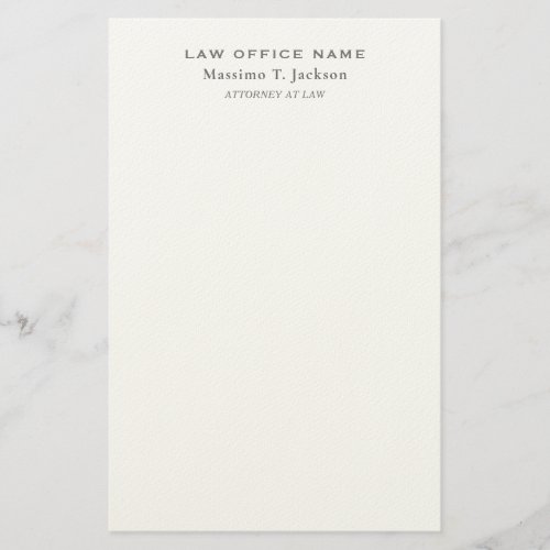 Classical Plain Attorney at Law Lawyer Office Stationery
