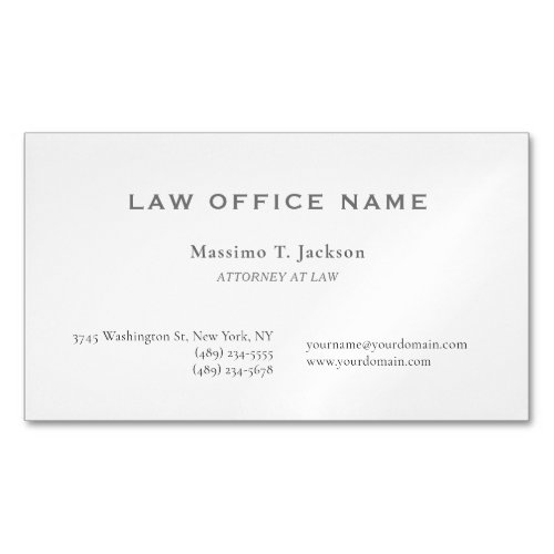Classical Plain Attorney Law Lawyer Office Business Card Magnet