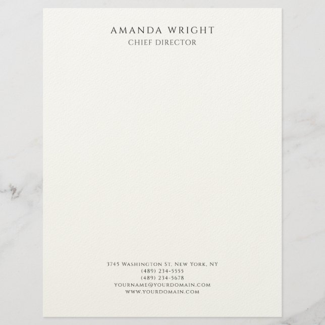 Classical Plain Attractive Stylish Business Letterhead (Front)