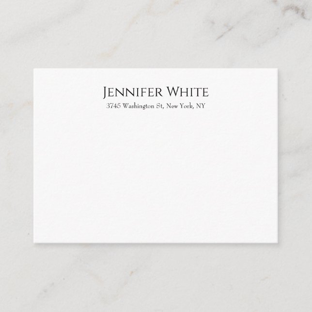Classical Plain Elegant Black & White Minimalist Enclosure Card (Front)