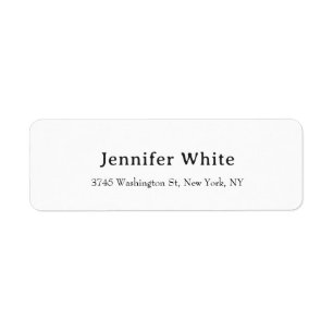 Classical Plain Elegant Black & White Minimalist Label