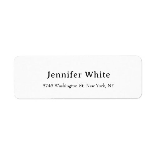 Classical Plain Elegant Black & White Minimalist Label