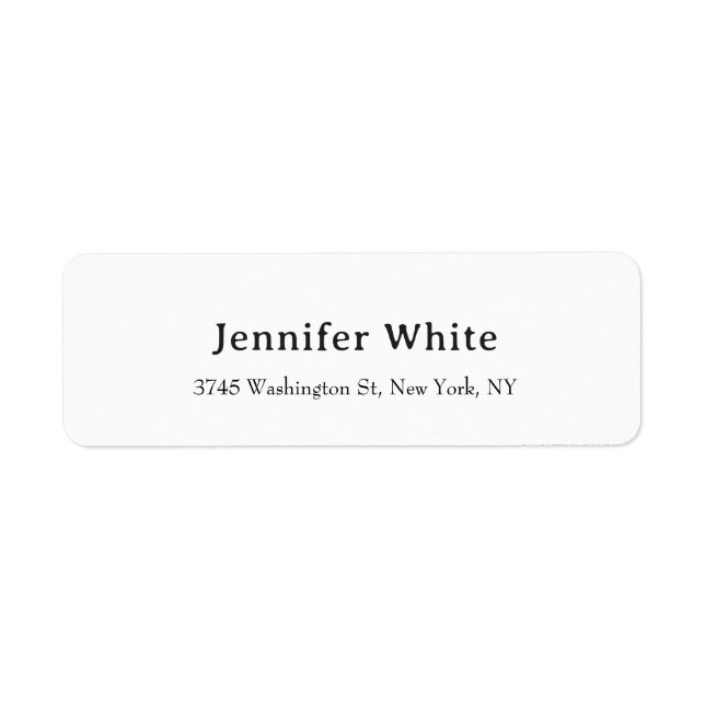 Classical Plain Elegant Black & White Minimalist Label (Front)
