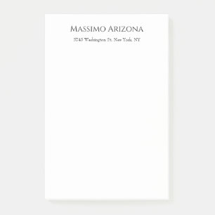 Classical Plain Elegant Black & White Minimalist Post-it Notes