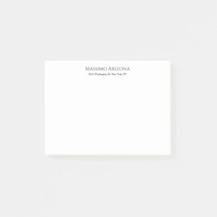 Classical Plain Elegant Black & White Minimalist Post-it Notes
