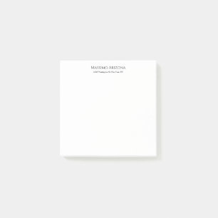 Classical Plain Elegant Black & White Minimalist Post-it Notes