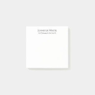 Classical Plain Elegant Black & White Minimalist Post-it Notes