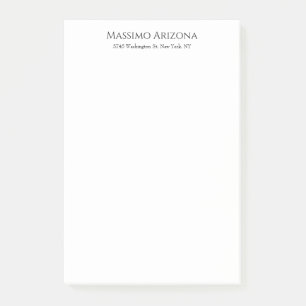 Classical Plain Elegant Black & White Minimalist Post-it Notes