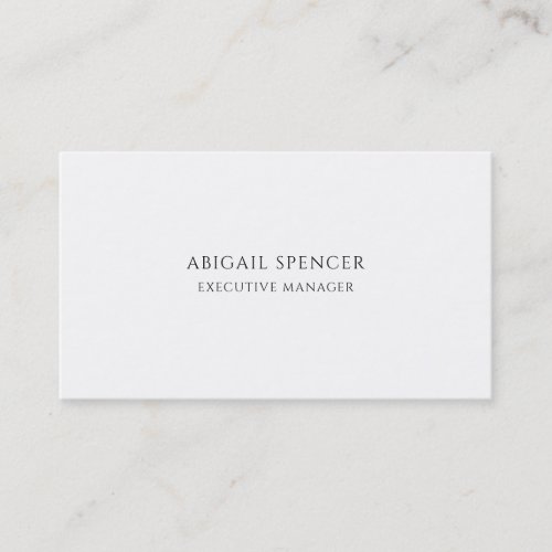 Classical Plain Simple Black White Professional Business Card