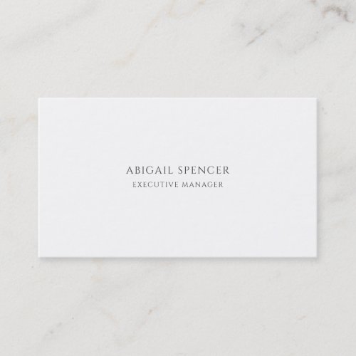 Classical Plain Simple Black White Professional Business Card