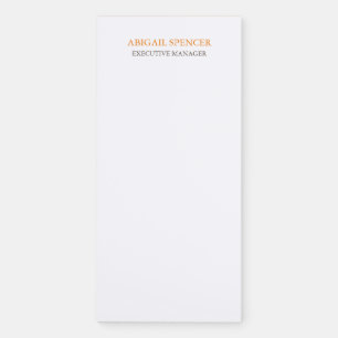 Classical Plain Simple Clean Professional Business Magnetic Notepad