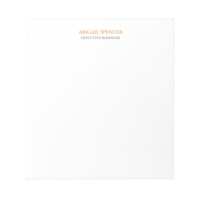 Classical Plain Simple Clean Professional Business Notepad (Front)