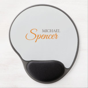 Classical Plain Simple Clean Professional Name Gel Mouse Pad